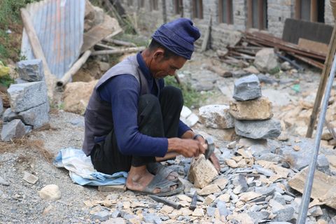 Bauarbeiter auf Baustelle