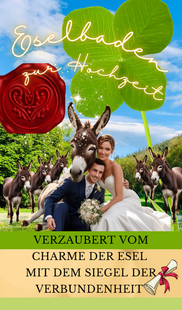 Eselbaden zur Hochzeit schenken - Gutschein als Hochzeitsgeschenk