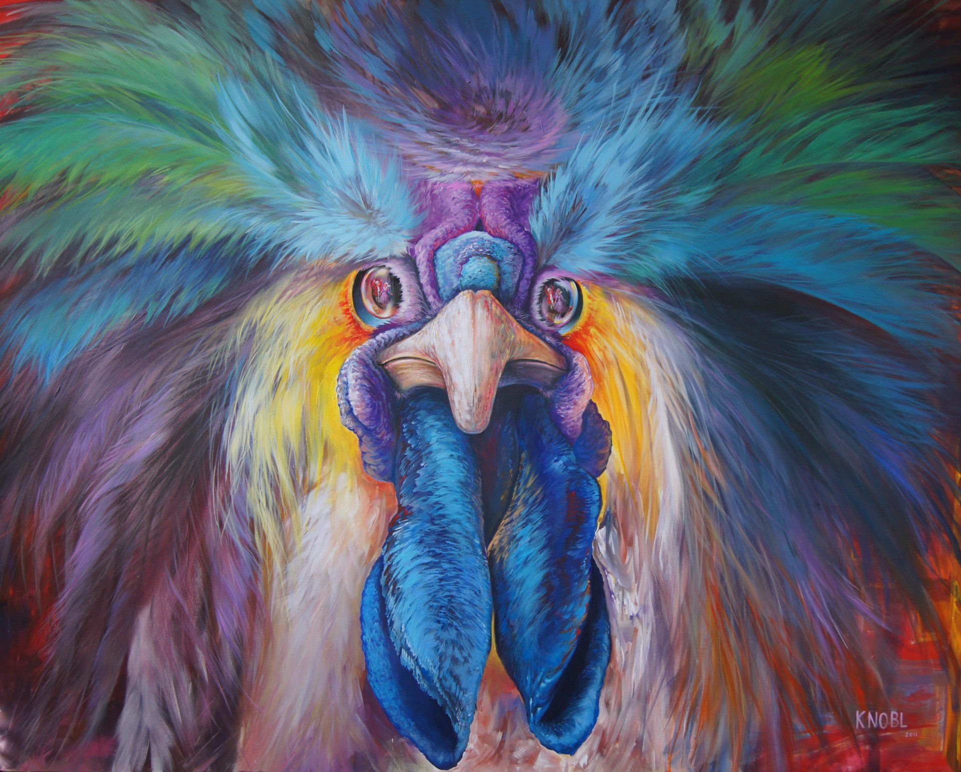 Intendant der Oper, Malerei, Hühner, Hühnervögel, schräge Vögel, art, Kunstgalerie, modern art, fineart, zeitgenössische Kunst, Andreas Knobl