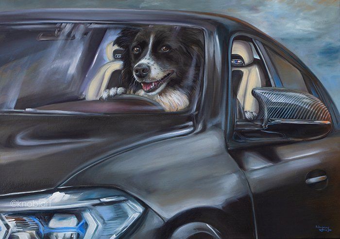 gemaltes Hundeportrait, Tierportrait, Hundeportrait gemalt, Tiermalerei, Auftragsmalerei für Hunde, Hund nach Foto malen, Tierportrait, Kunst , Art , Galerie