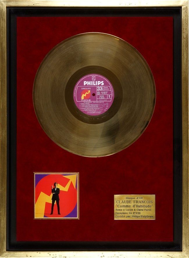 CLAUDE FRANCOIS - Disque d'or  CLAUDE FRANCOIS - Disque d'or