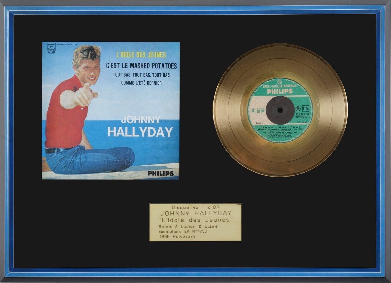 Johnny HALLYDAY - Disque d'or  Johnny HALLYDAY - Disque d'or