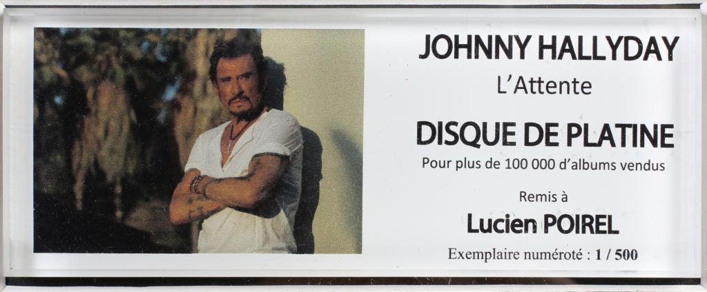 Johnny HALLYDAY - disco di platino "l'attesa"