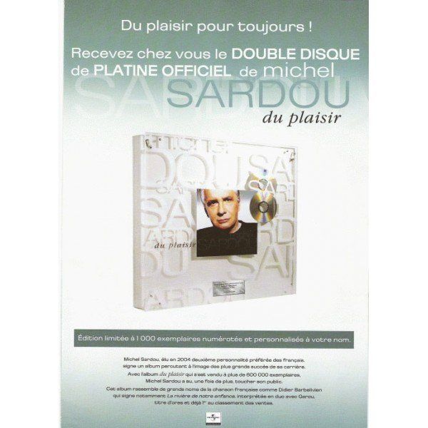 Michel SARDOU - Disque de platine 