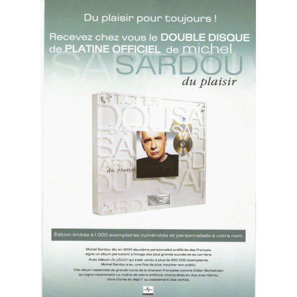 Michel SARDOU - Disque de platine  Michel SARDOU - Disque de platine