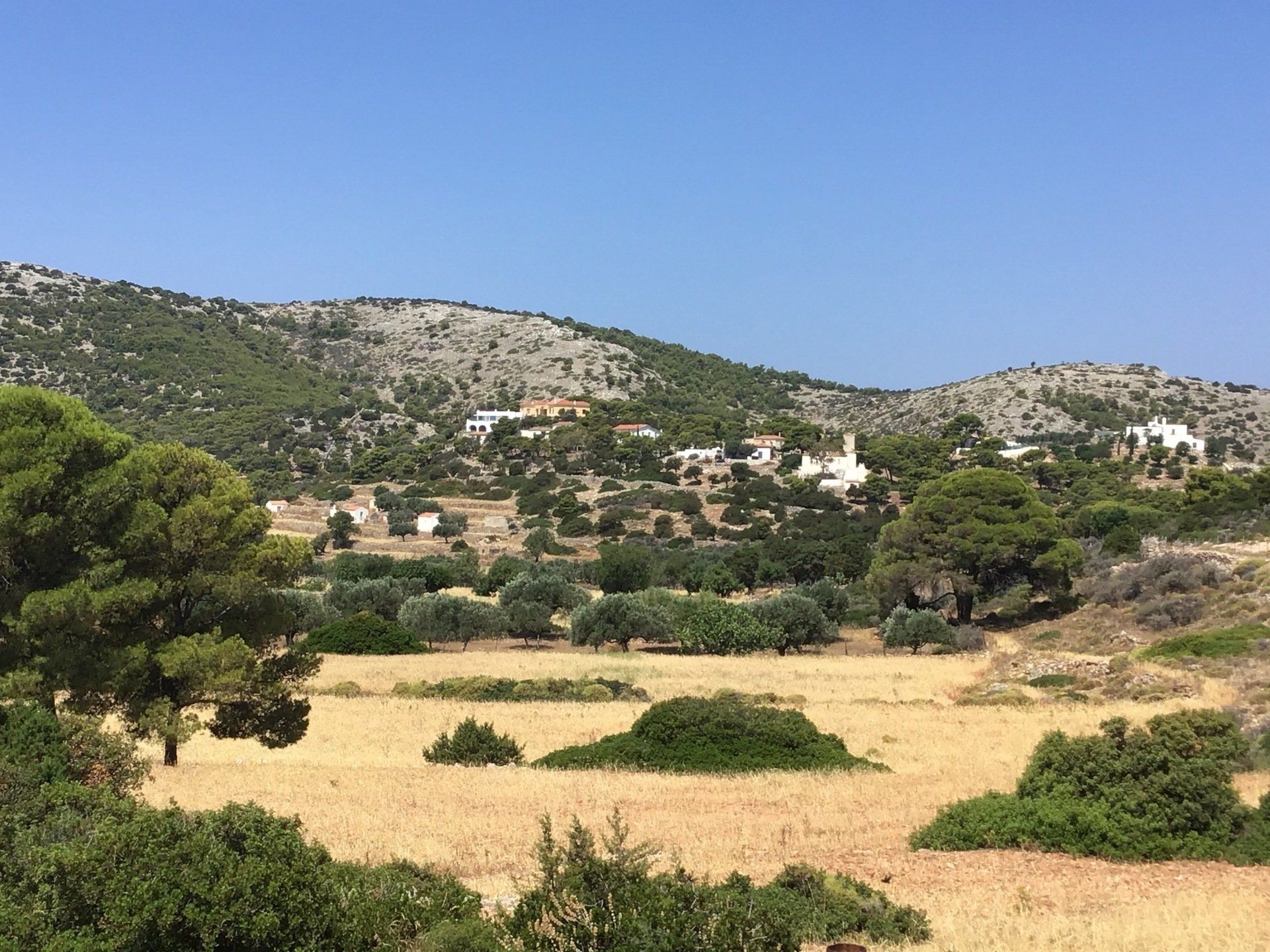 Views of Episkopi in the centre of Hydra Island Greece. A wonderful long walk on an off-season day with phenomenal views as a reward while you eat your picnic.