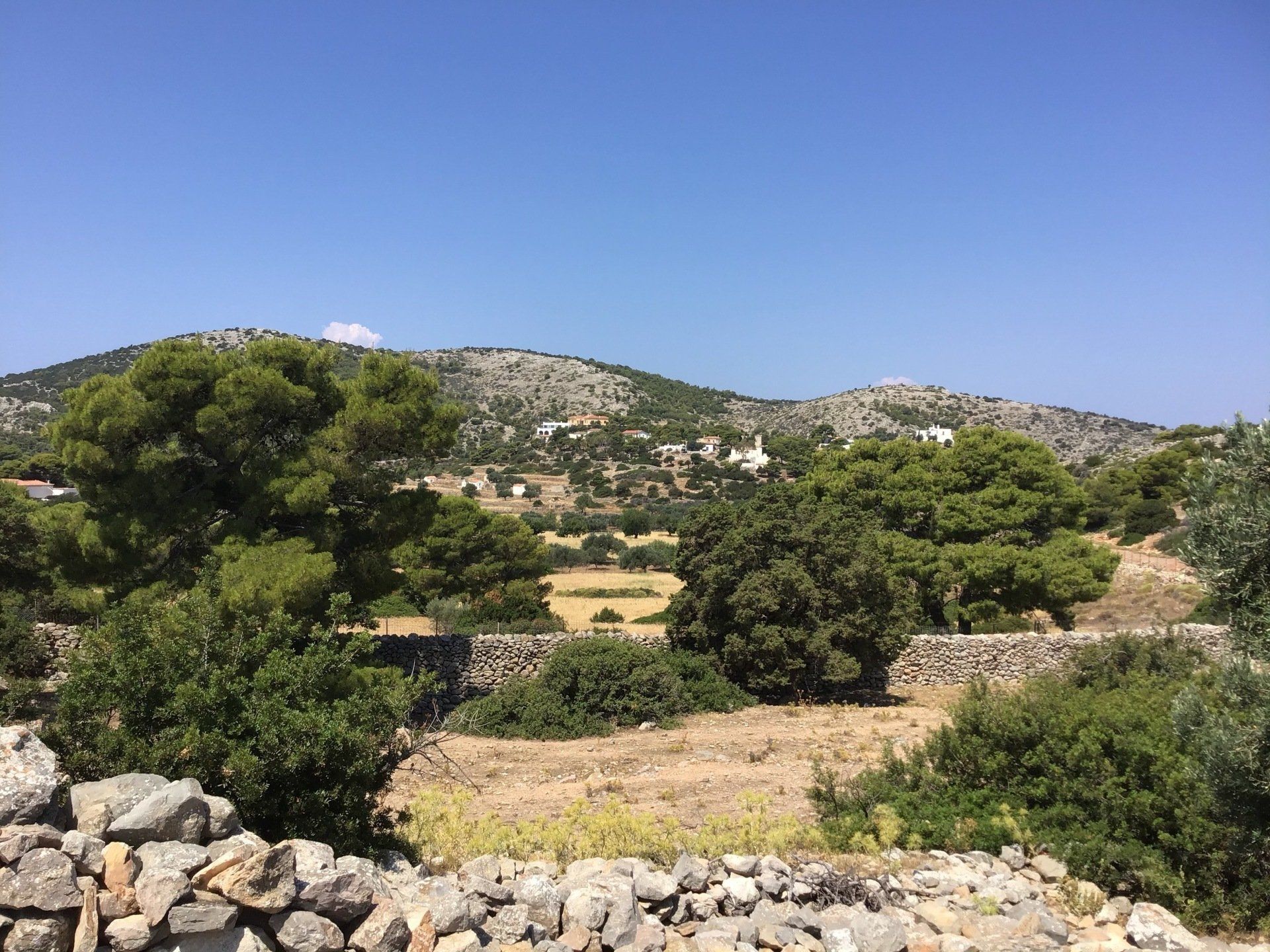 Views of Episkopi in the centre of Hydra Island Greece. A wonderful long walk on an off-season day with phenomenal views as a reward while you eat your picnic.