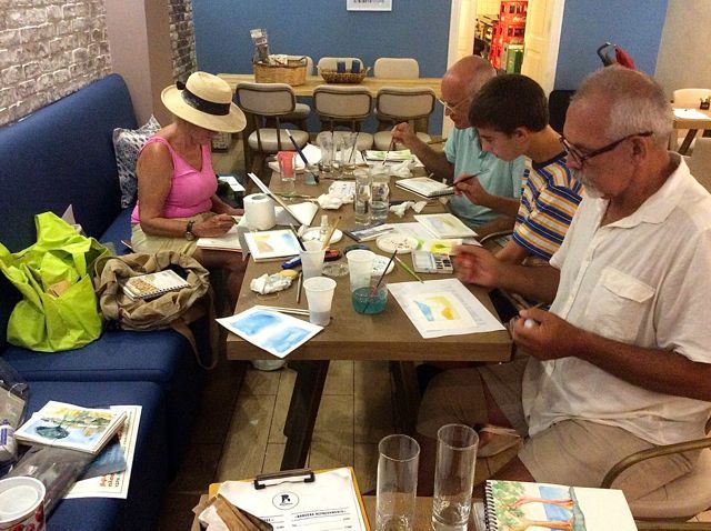 Artist Desiree Opiat-Prinsloo - Artists on Hydra Island Greece.