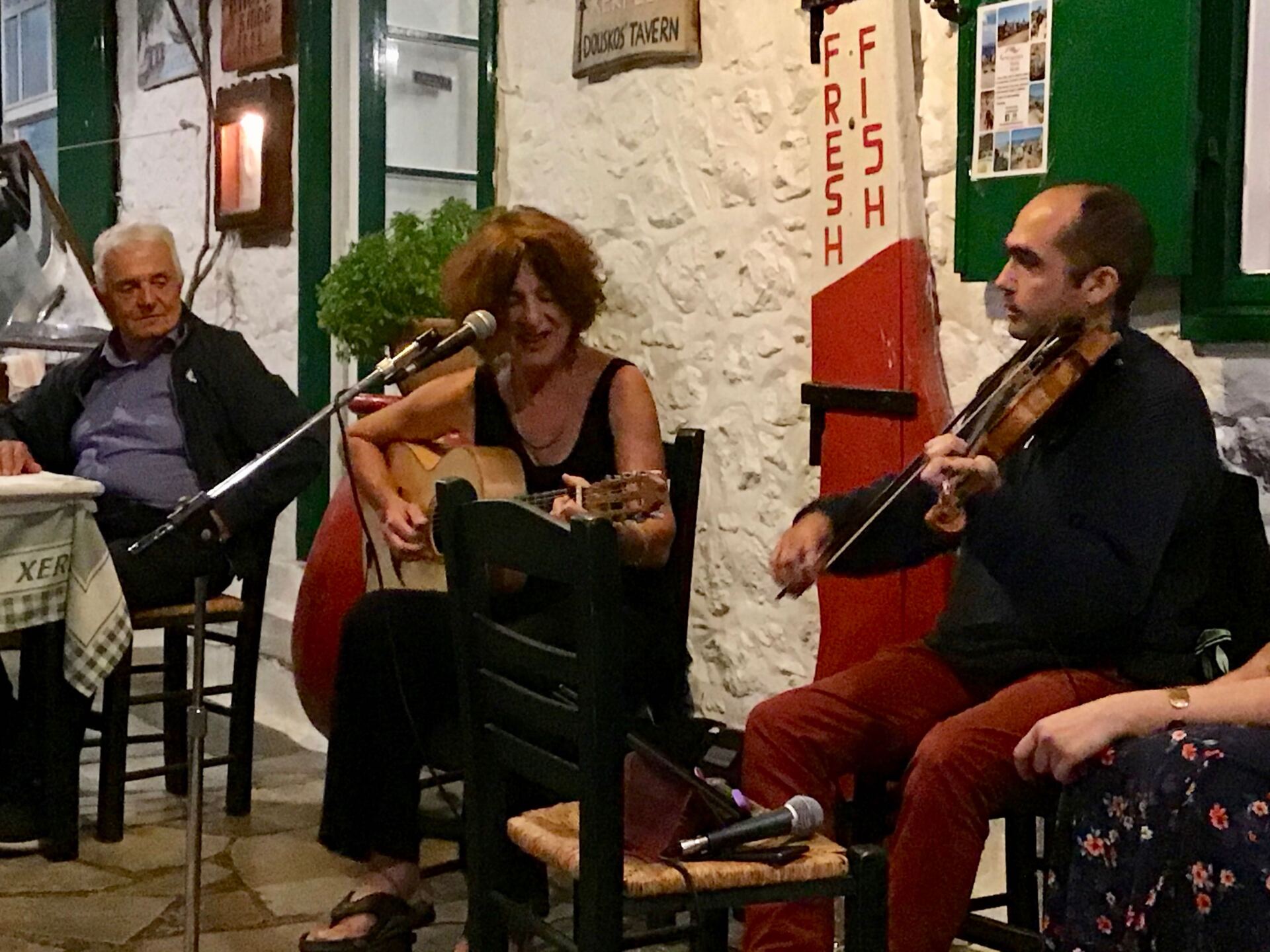 2019 SOAS Rebetika band playing live at the rebetika evening on Hydra Island Greece