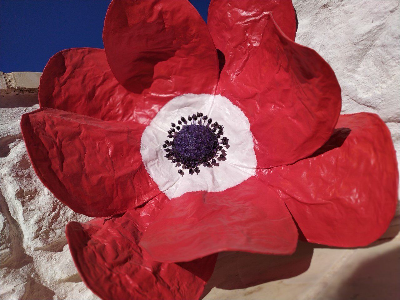 Wall Flower by artist Jacqueline Savidge, artists on Hydra Island Greece.