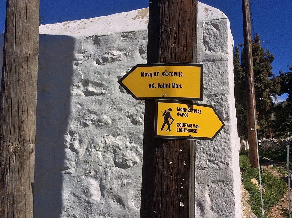 Walking to Aghia Fotini Cemetery and Monastery on Hydra Island Greece.