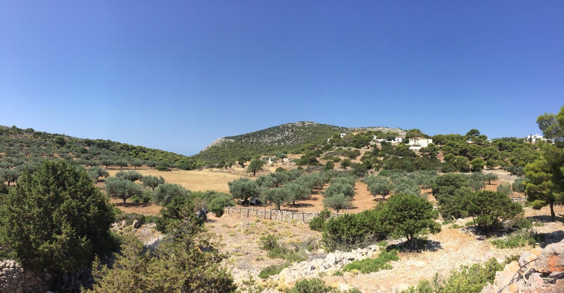 Views of Episkopi in the centre of Hydra Island Greece. A wonderful long walk on an off-season day with phenomenal views as a reward while you eat your picnic.