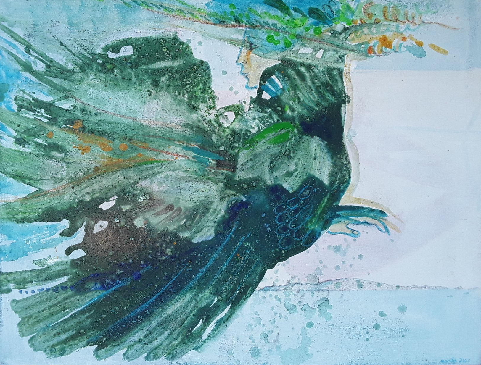 Paintings by Maribe Lambert-Markouizou - resident artists on Hydra Island Greece.