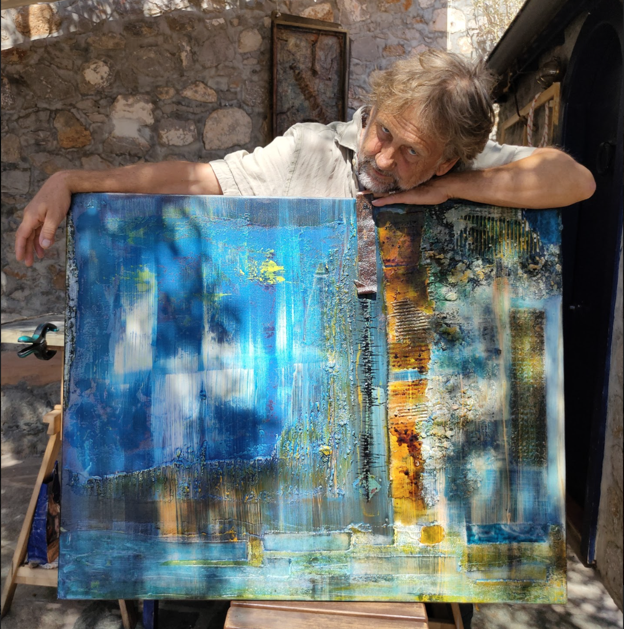 Artwork by Hydra artist Andreas Horstmann on Hydra island Greece. Arts & Culture on Hydradirect.