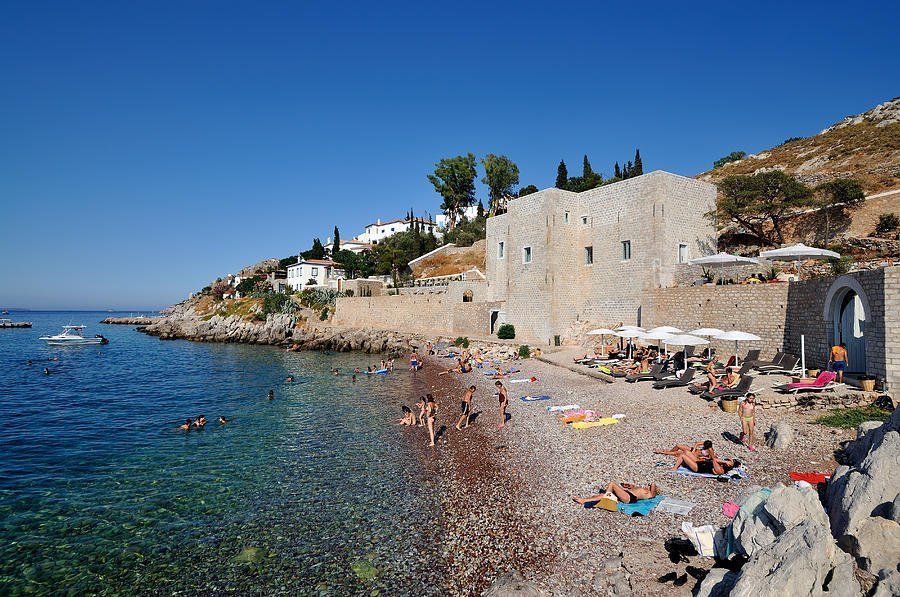 Kamini Beach on Hydra Island Greece Kamini Beach on Hydra Island Greece