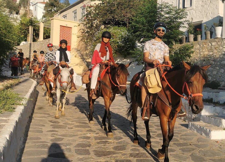 Harriet's Hydra Horses Ag. Konstantinos Trek on Hydra Island Greece