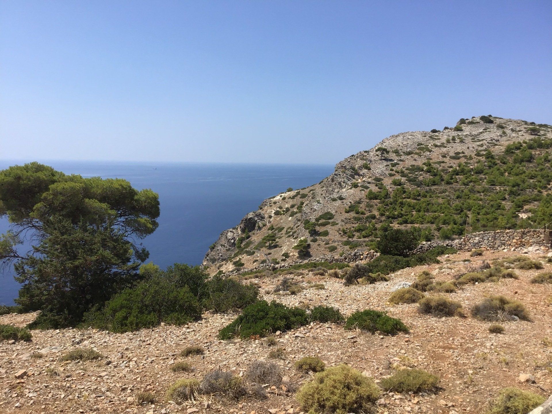Views of Episkopi in the centre of Hydra Island Greece. A wonderful long walk on an off-season day with phenomenal views as a reward while you eat your picnic.