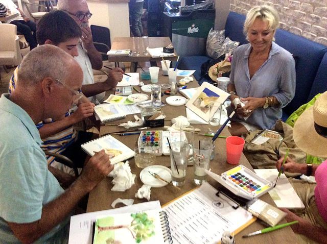 Artist Desiree Opiat-Prinsloo - Artists on Hydra Island Greece.