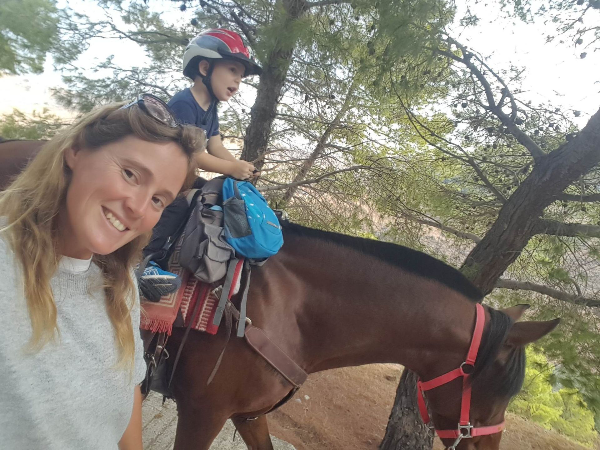 Anastasis joins Mum's team at Harriets Hydra Horses on Hydra Island Greece.
