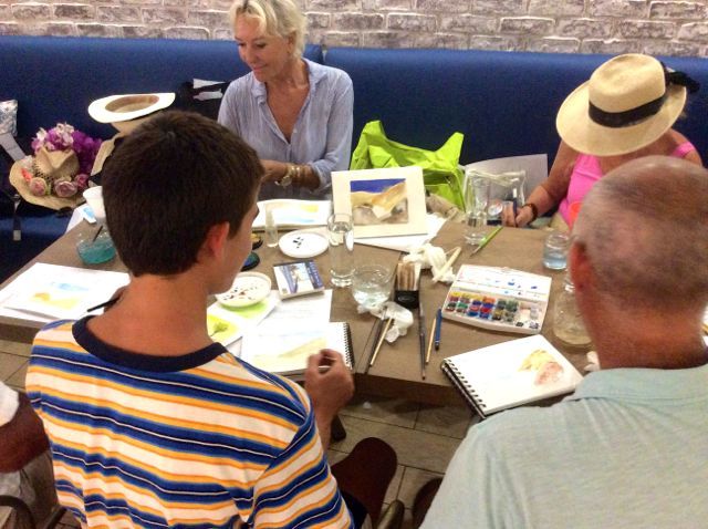 Artist Desiree Opiat-Prinsloo - Artists on Hydra Island Greece.