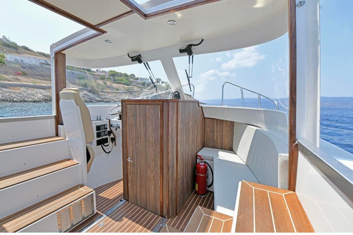 Aiolos sea taxi for transport around Hydra Island Greece.