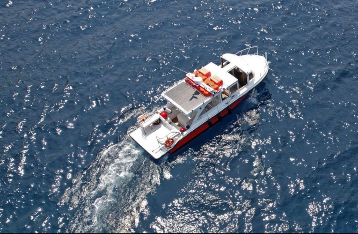 Aiolos sea taxi for transport around Hydra Island Greece.