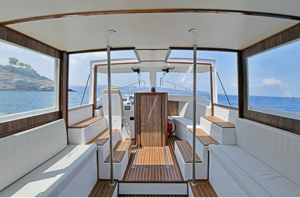 Aiolos sea taxi for transport around Hydra Island Greece.