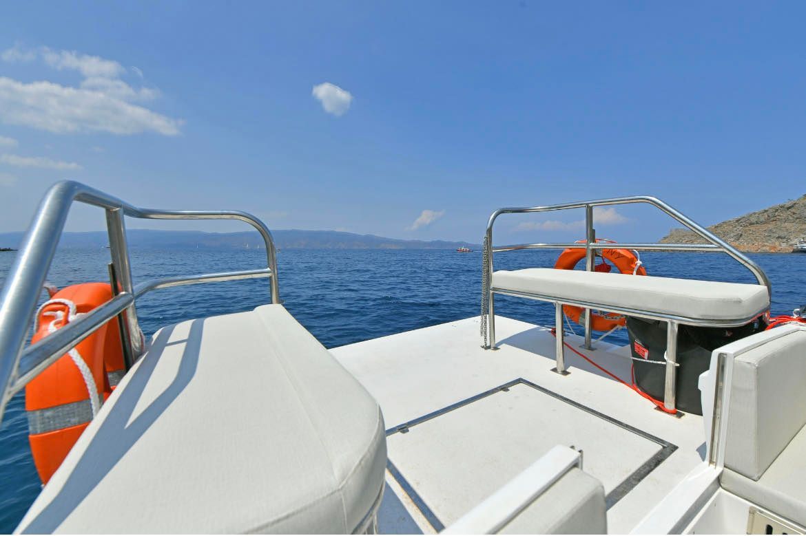 Aiolos sea taxi for transport around Hydra Island Greece.