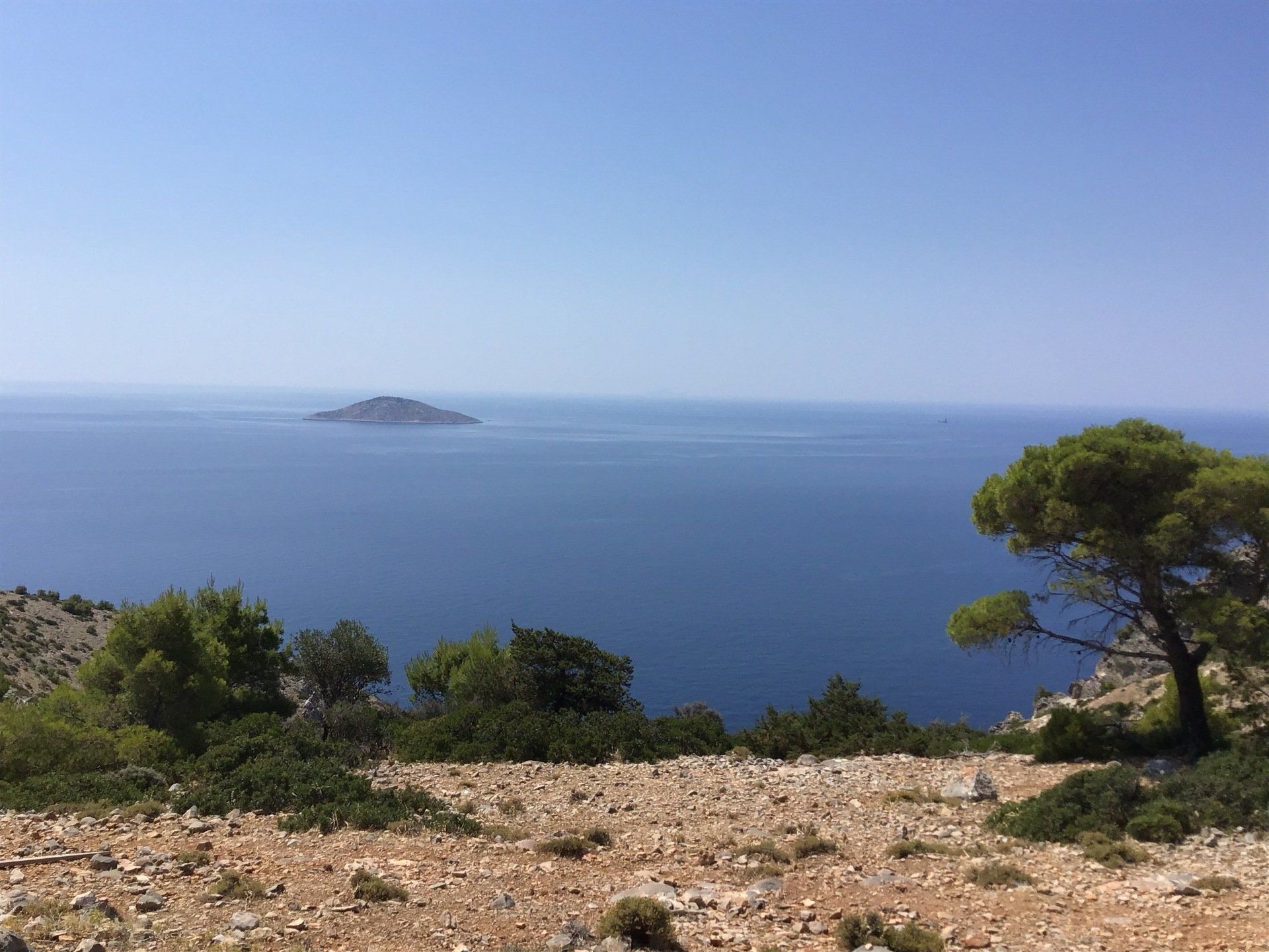 Views of Episkopi in the centre of Hydra Island Greece. A wonderful long walk on an off-season day with phenomenal views as a reward while you eat your picnic.