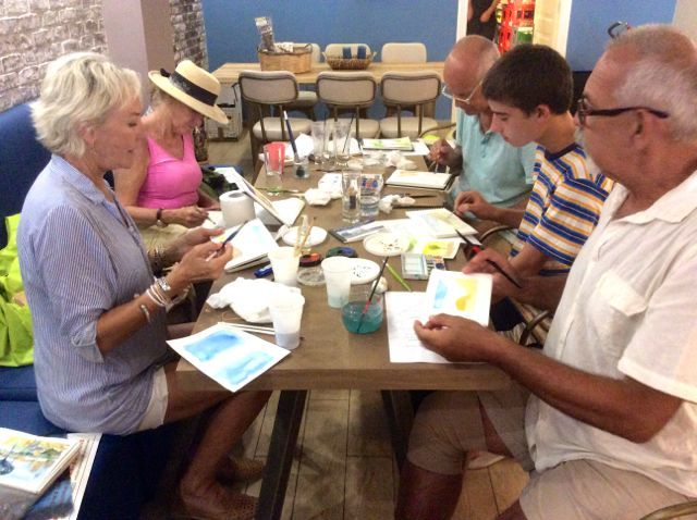 Artist Desiree Opiat-Prinsloo - Artists on Hydra Island Greece.