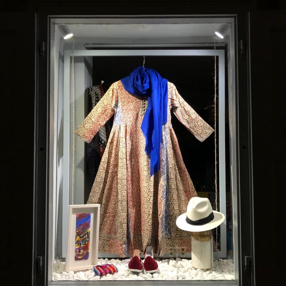 Turquoise Shop, fashion, accessories and textiles on Hydra Island Greece.