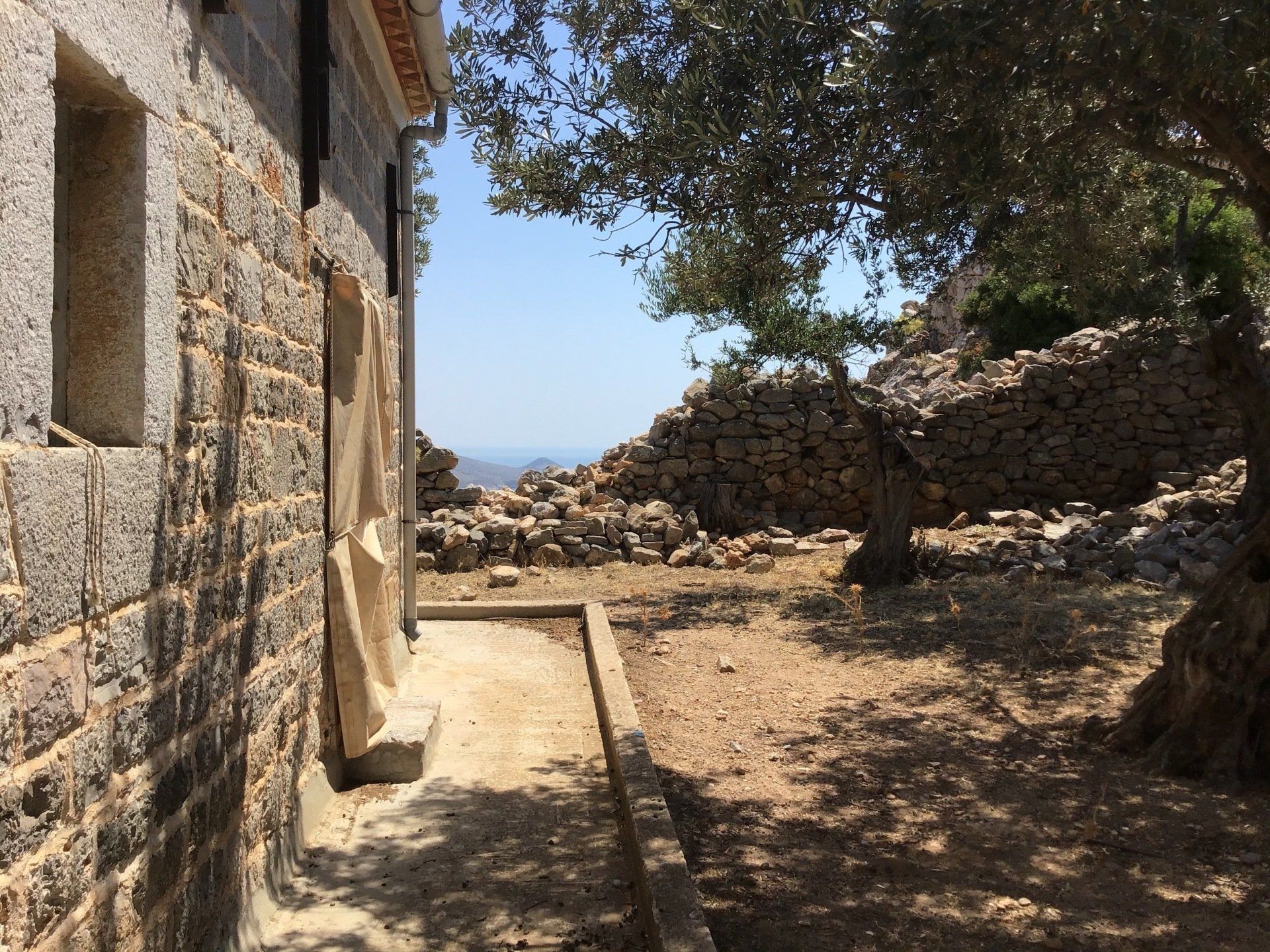 Views of Episkopi in the centre of Hydra Island Greece. A wonderful long walk on an off-season day with phenomenal views as a reward while you eat your picnic.