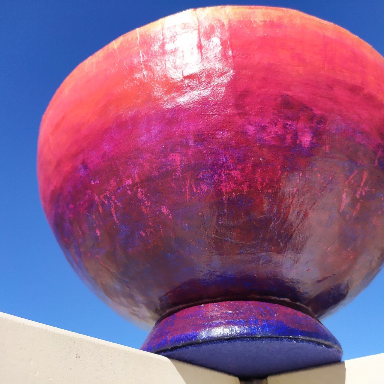 Sunset Bowl by artist Jacqueline Savidge, artists on Hydra Island Greece.