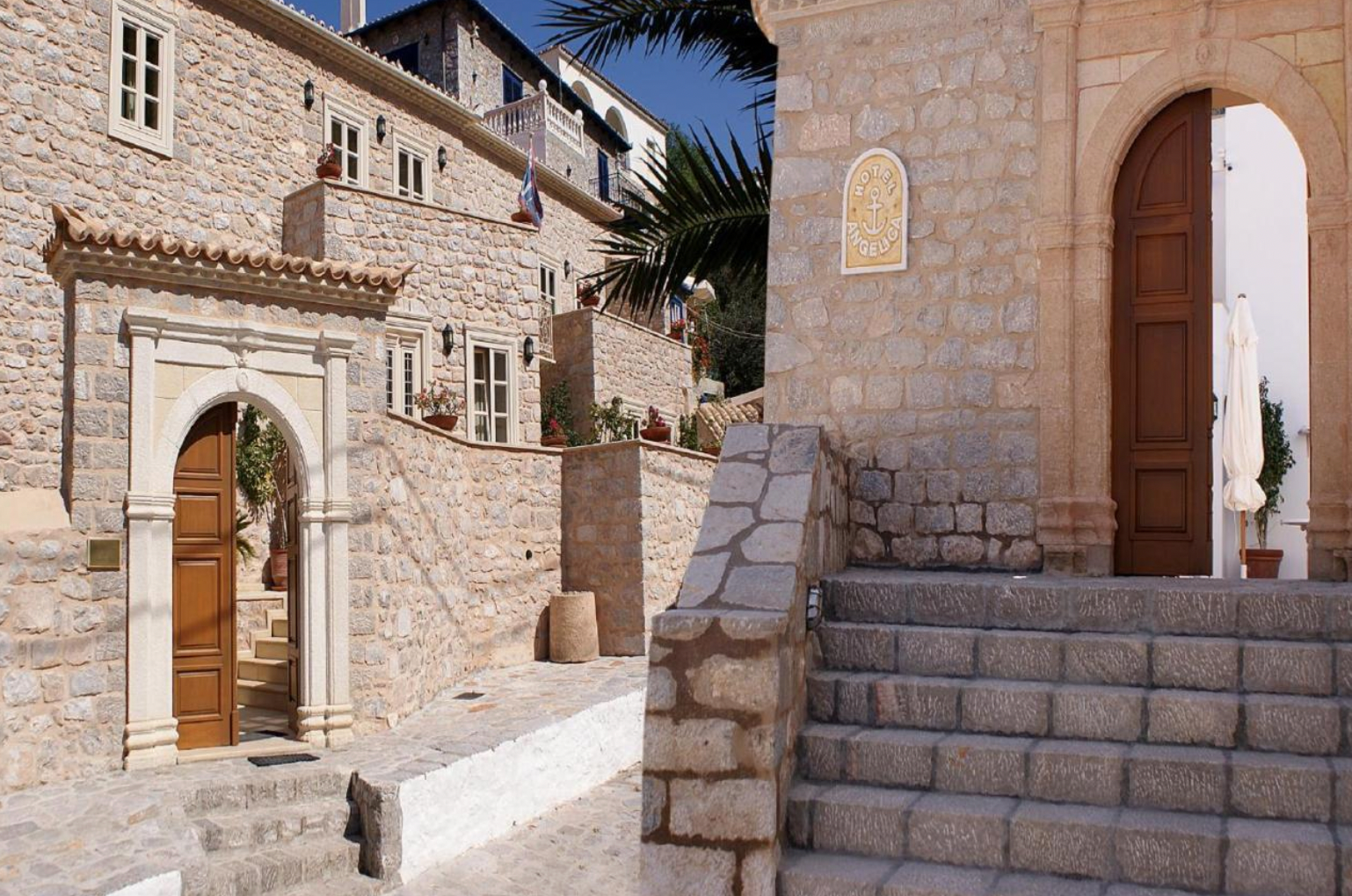 direct contact details so you can book direct to avoid agent commission or fees at the angelica hotel in hydra town on hydra island greece.