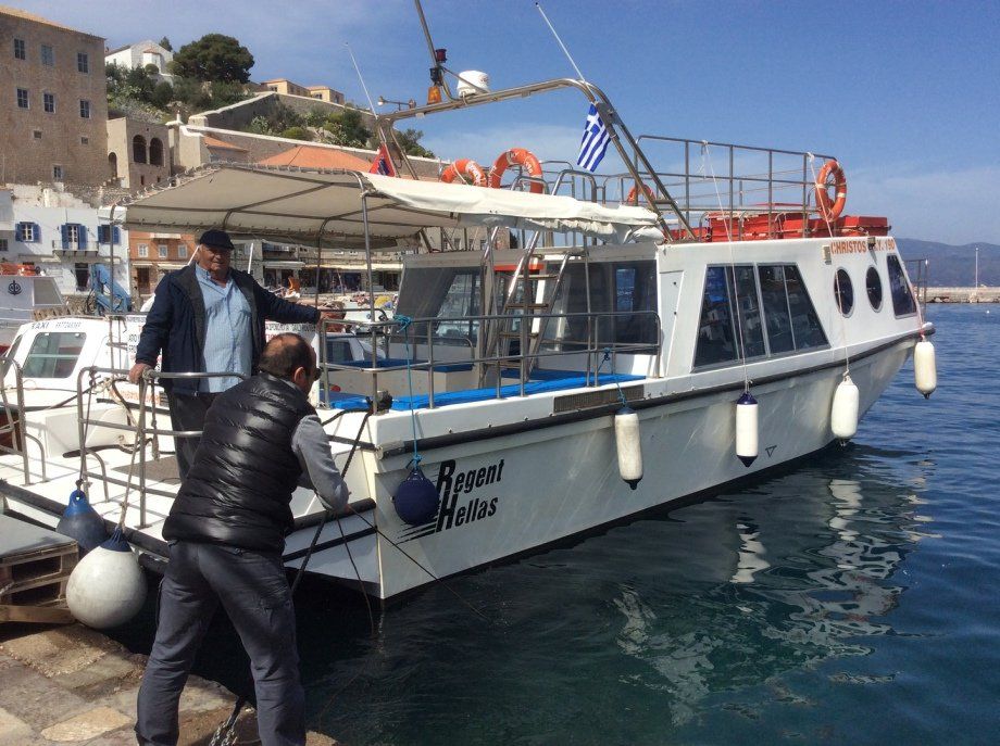 Sailing to Hydra Island Greece