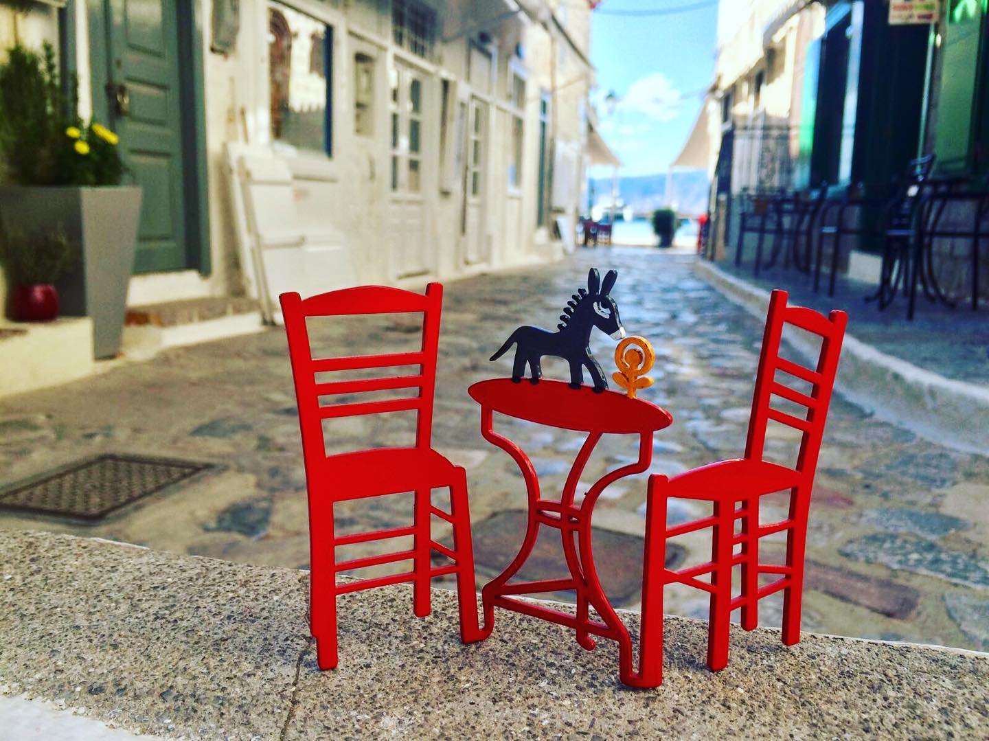 Donkeycat Gallery Shop on Hydra Island Greece.