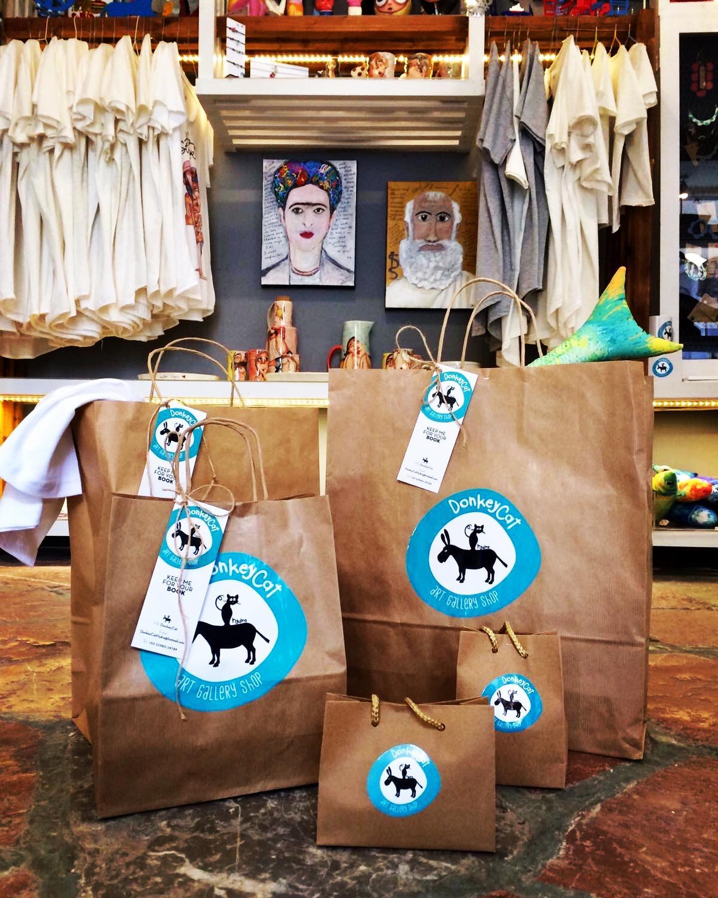 Donkeycat Gallery Shop on Hydra Island Greece, on the HYDRADIRECT shops & services pages