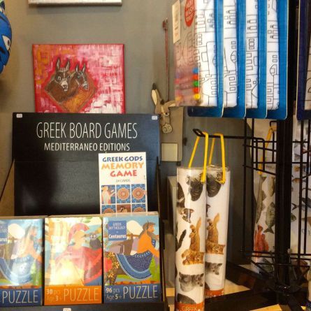 Donkeycat Gallery Shop on Hydra Island Greece, on the HYDRADIRECT shops & services pages