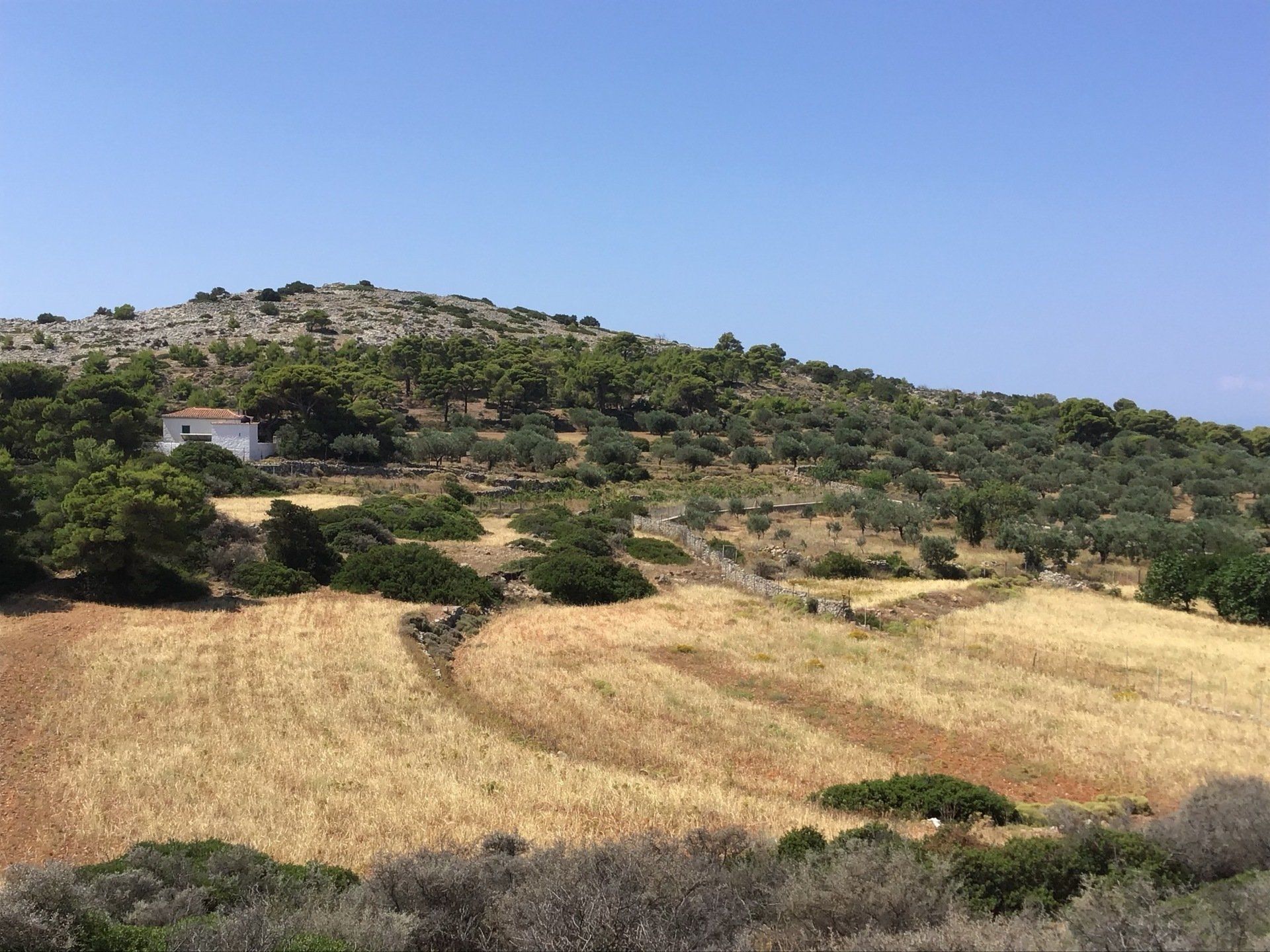 Views of Episkopi in the centre of Hydra Island Greece. A wonderful long walk on an off-season day with phenomenal views as a reward while you eat your picnic.