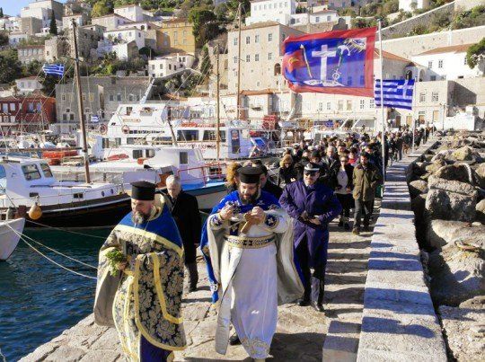 Epiphany on Hydra Island Greece.
