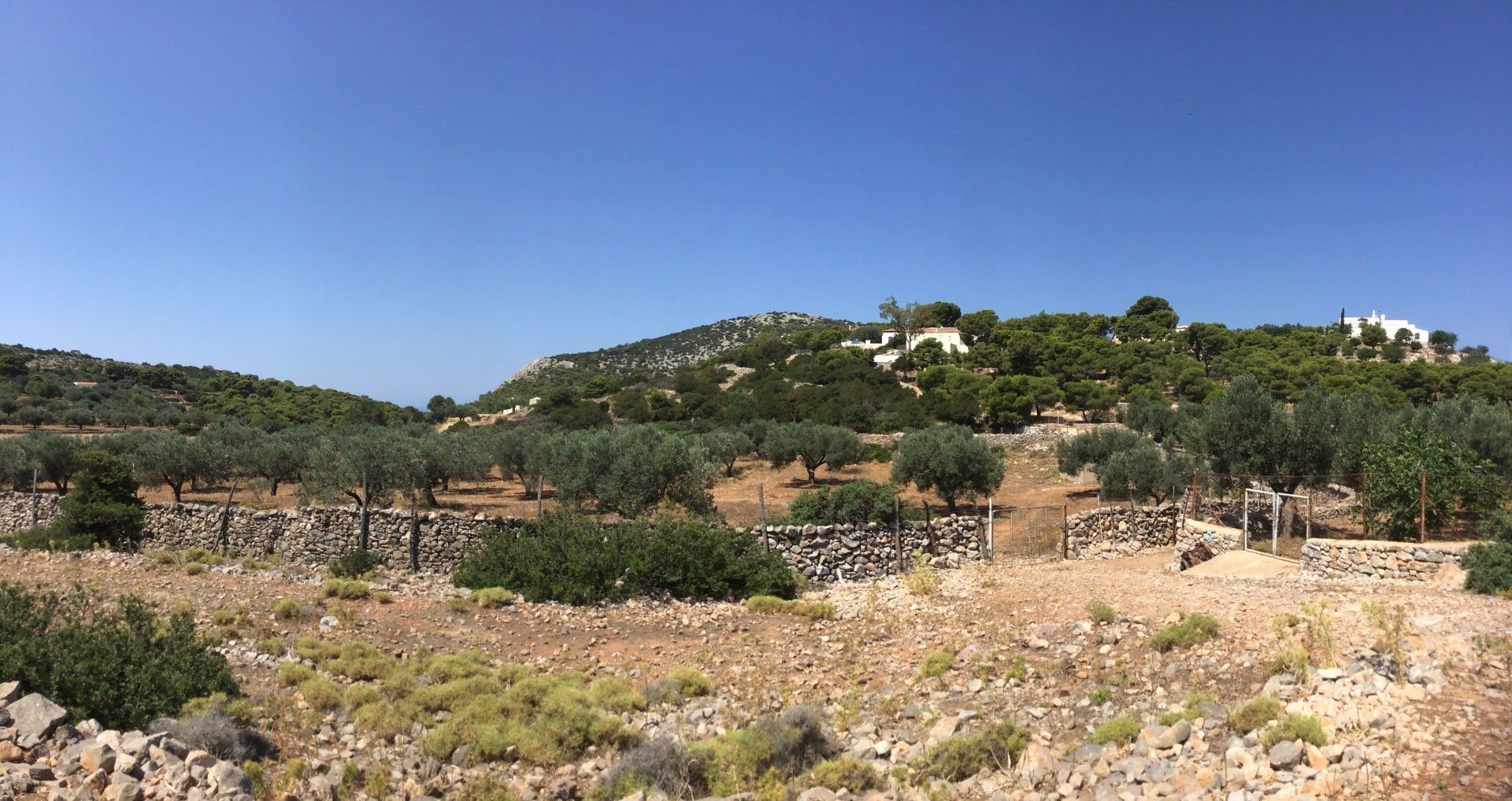 Views of Episkopi in the centre of Hydra Island Greece. A wonderful long walk on an off-season day with phenomenal views as a reward while you eat your picnic.