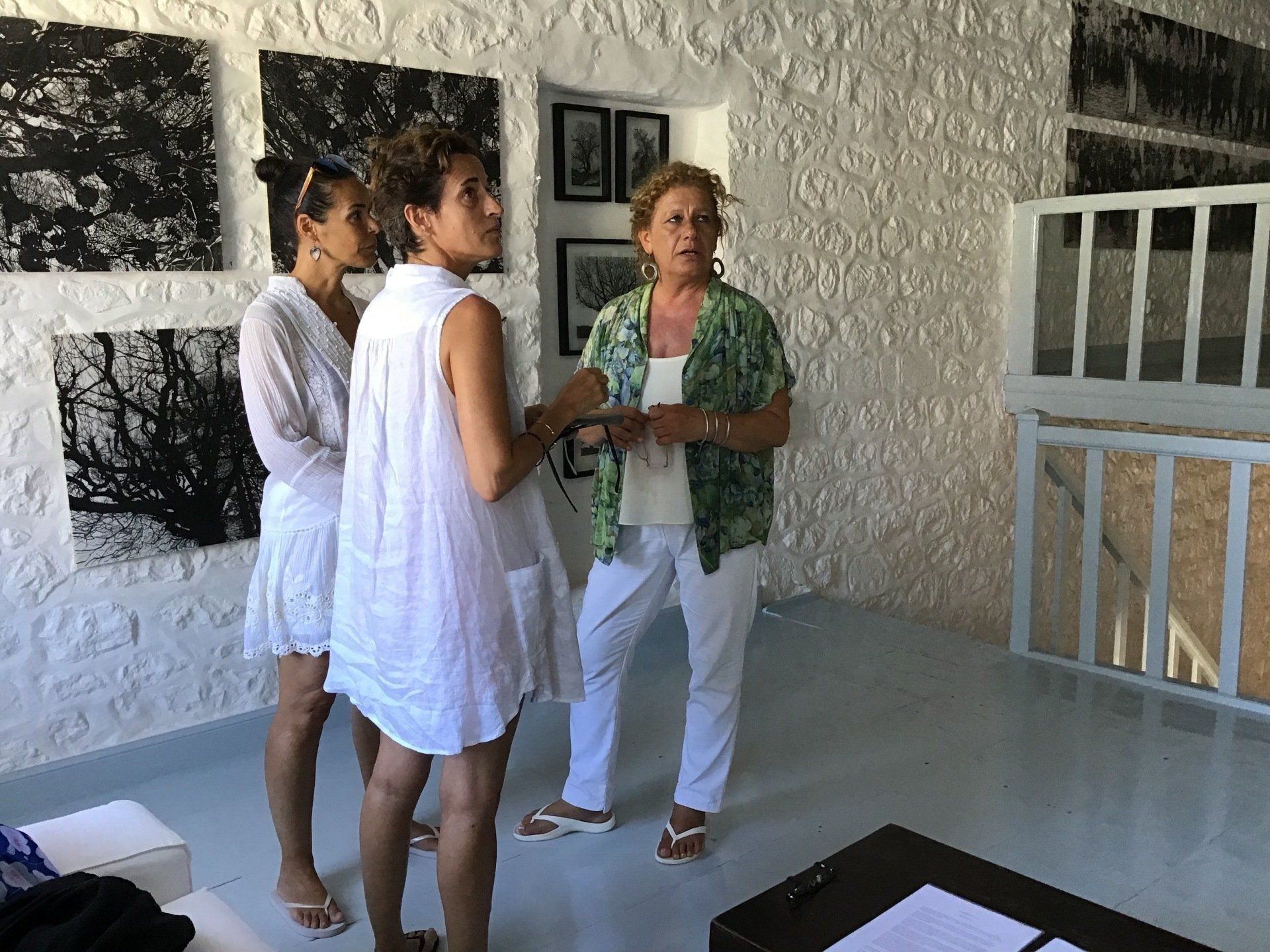 Antigoni Kavvatha (in green) Antigoni Kavvatha - Artist on Hydra Island Greece.