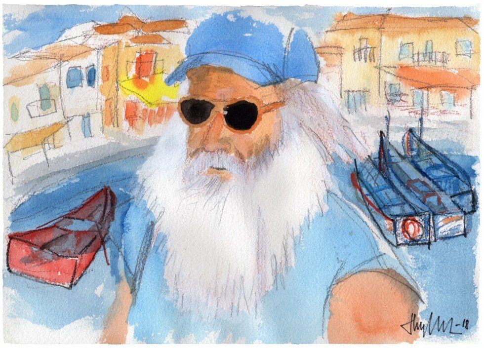 Henry Denander, Artist on Hydra Island Greece
