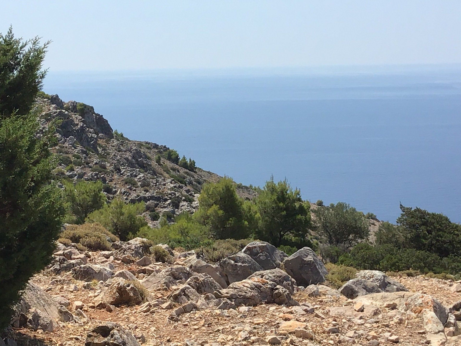 Views of Episkopi in the centre of Hydra Island Greece. A wonderful long walk on an off-season day with phenomenal views as a reward while you eat your picnic.