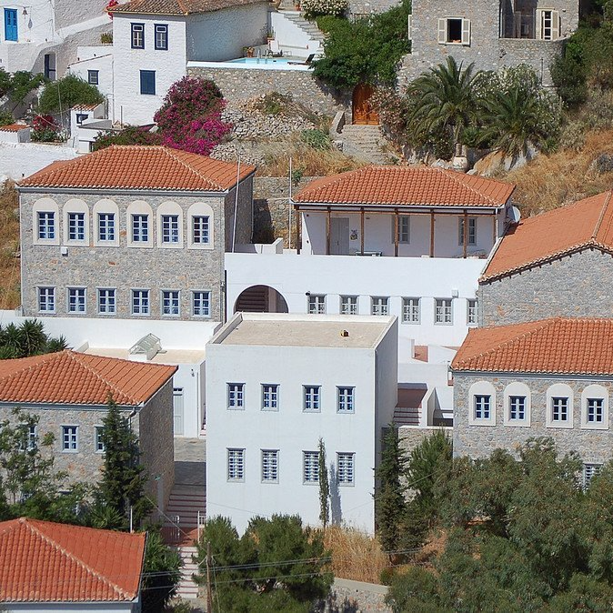 High School on Hydra Island Greece
