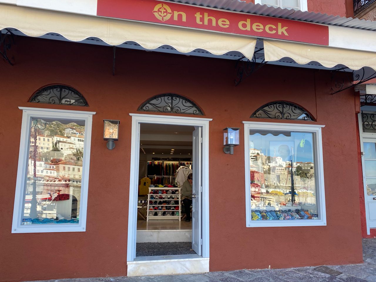 On The Deck Boutique, hydra island greece, unisex sports clothing, swimwear, footwear