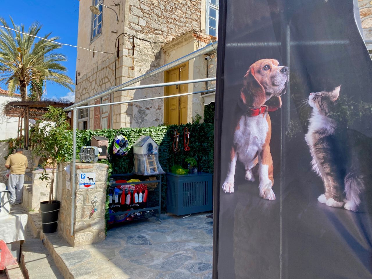 Lanaras Pet Area, pet shop on Hydra Island Greece