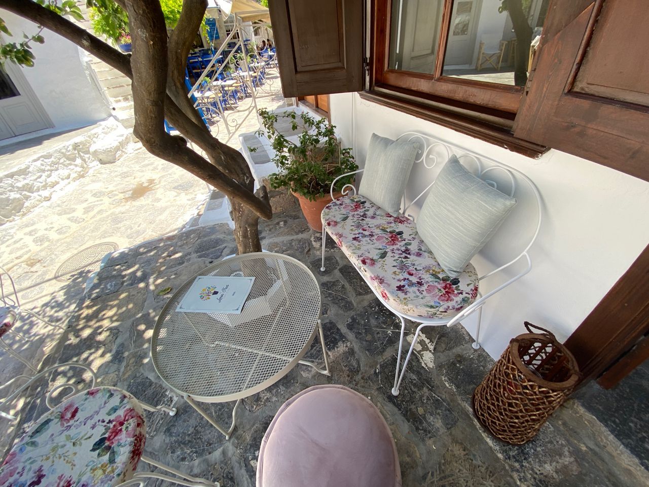 The Lemon Trees Cafe & Bar on Hydra Island Greece.