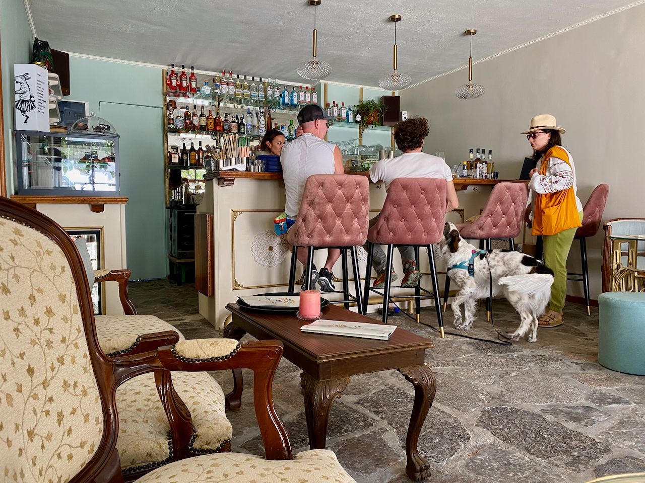 The Lemon Trees Cafe & Bar on Hydra Island Greece.