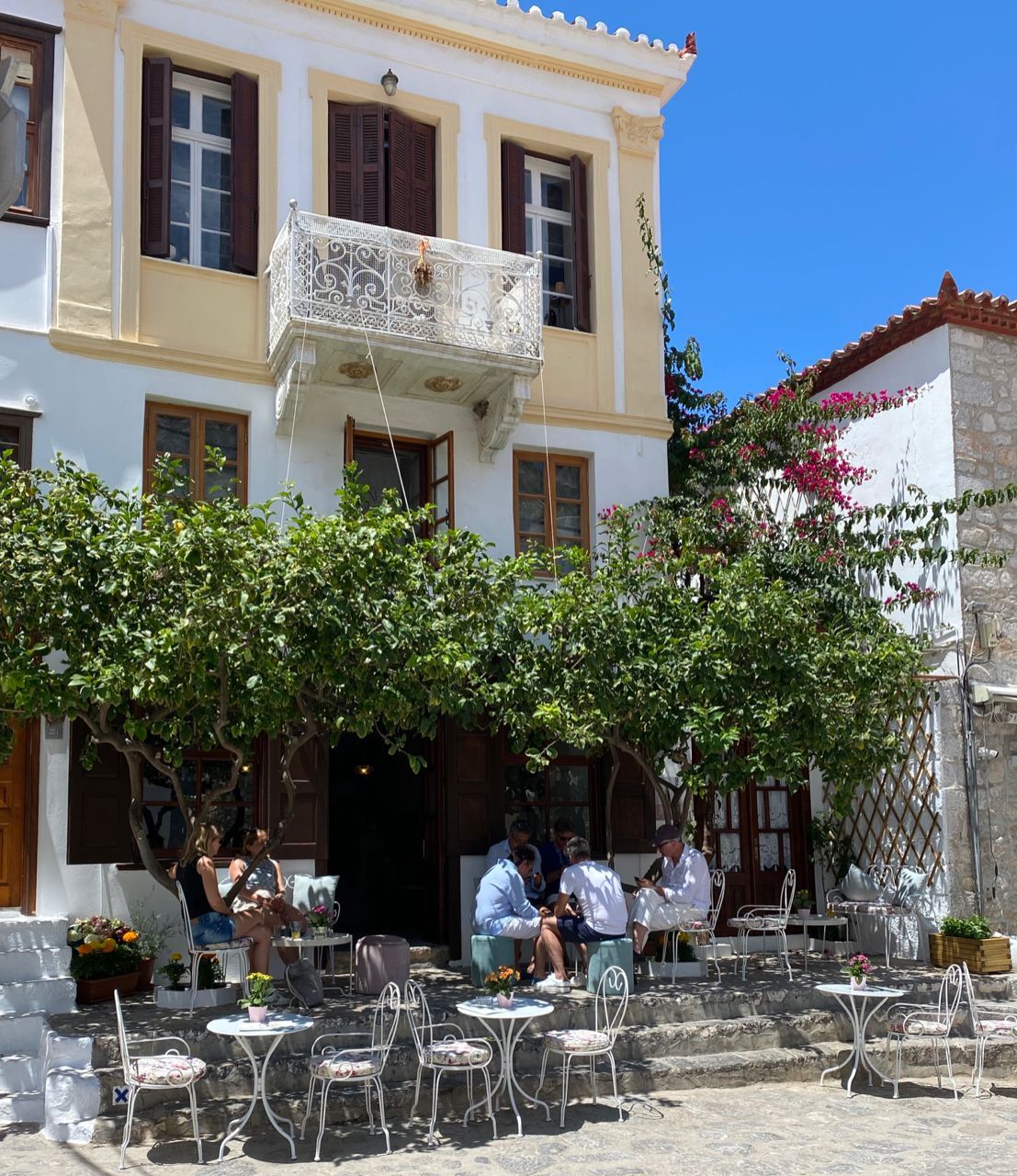 The Lemon Trees Cafe & Bar on Hydra Island Greece.